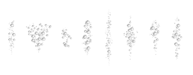Вектор Кислородные пузырьки воздуха текут в воде на белом фоне