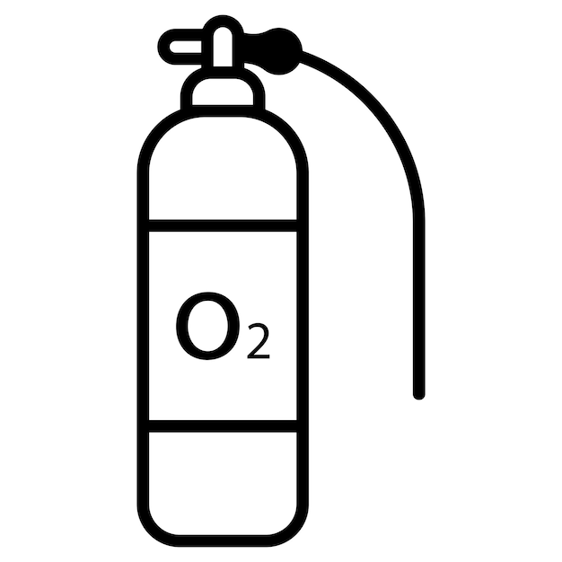 Oxygen cylinder icon vector