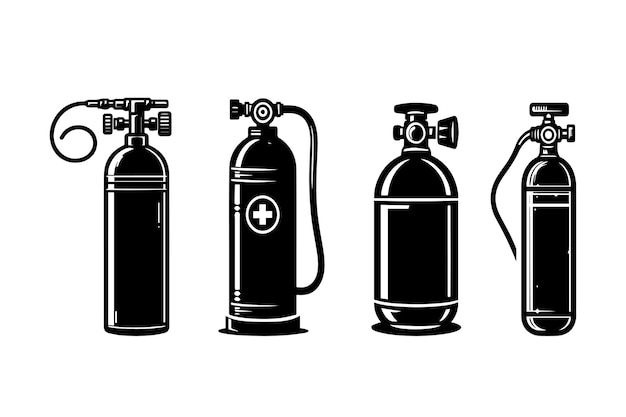 oxygen cylinder silhouette illustration symbol