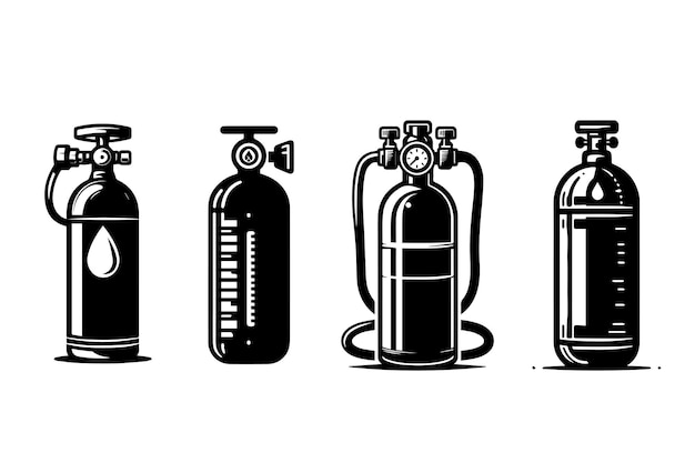 oxygen cylinder silhouette illustration symbol