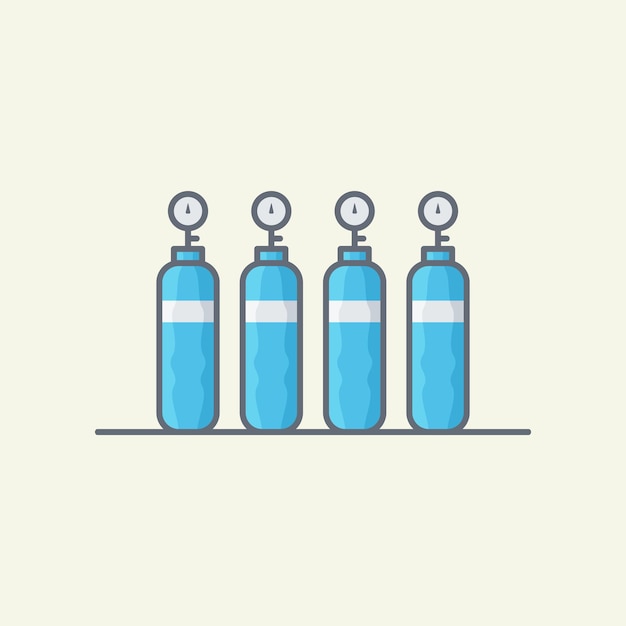 Vector oxygen cylinder vector illustration