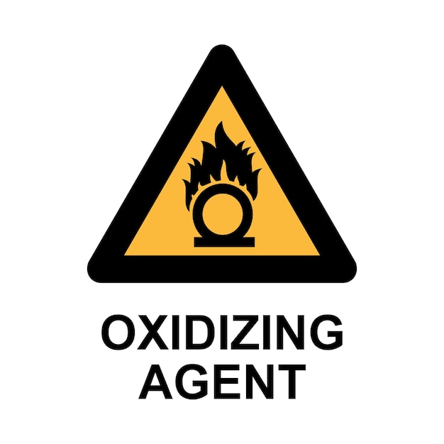 Oxygen hazard sign on a white background Vector illustration danger sign Warning symbol for items
