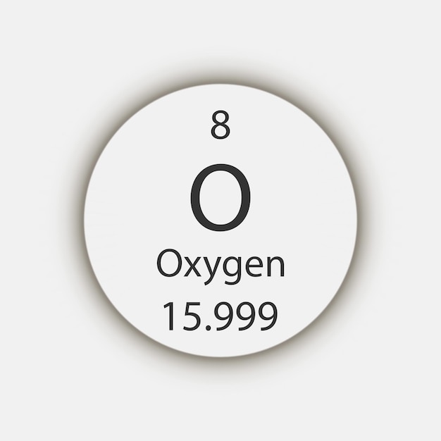 Oxygen symbol Chemical element of the periodic table Vector illustration