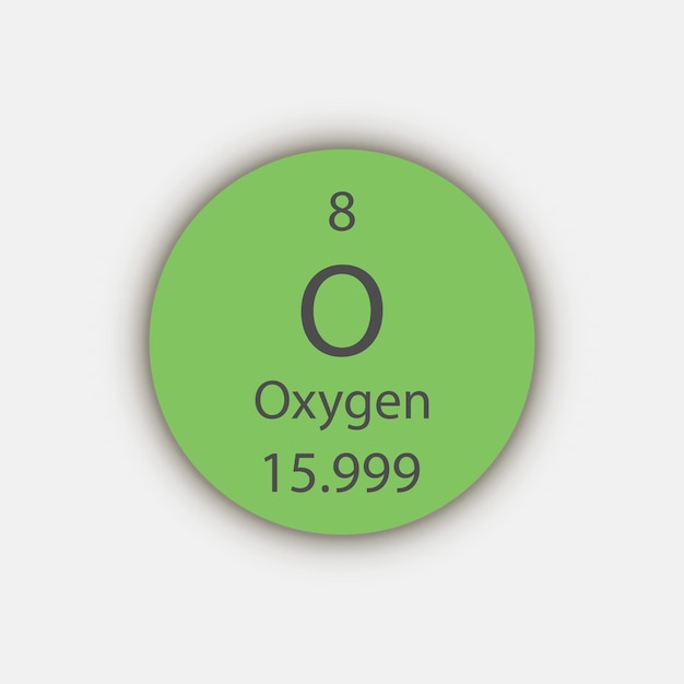 Oxygen symbol Chemical element of the periodic table Vector illustration