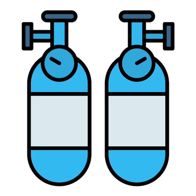 Vector oxygen tank flat illustration