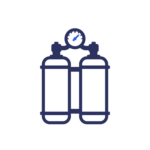 Oxygen tanks icon on white