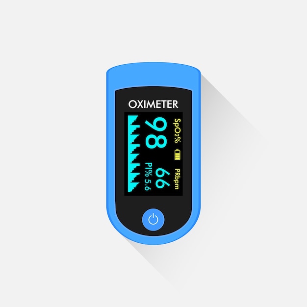 Oxymeter apparaat pictogram platte vector. verzadiging zuurstofmeting