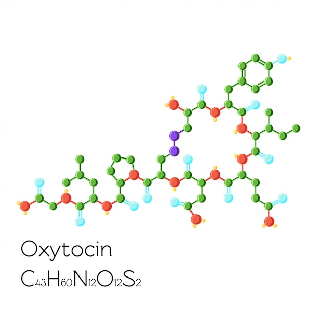 Oxytocinehormoon structurele chemische formule