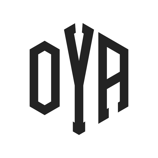 OYA Logo Design Initial Letter OYA Monogram Logo using Hexagon shape