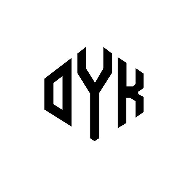 Vector oyk letter logo ontwerp met veelhoek vorm oyk veelhoek en kubus vorm logo ontwerp oyk zeshoek vector logo sjabloon witte en zwarte kleuren oyk monogram bedrijf en vastgoed logo