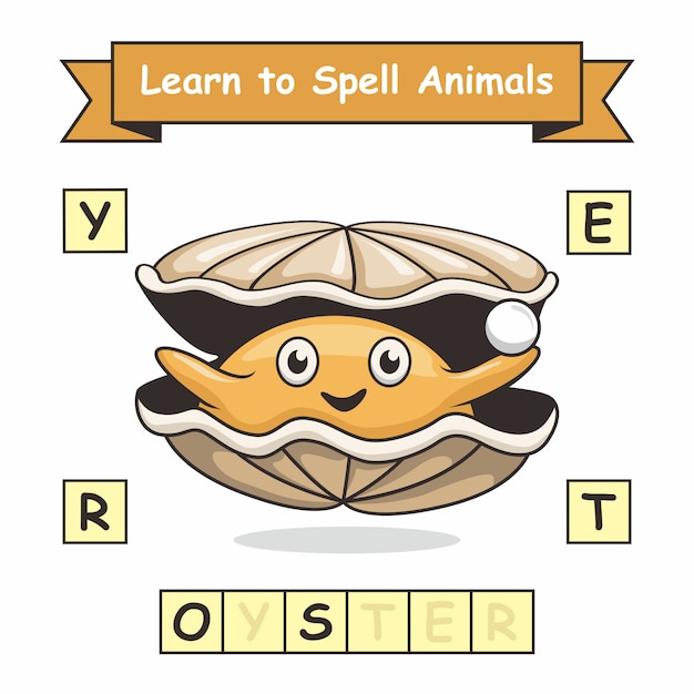 Рабочий лист Oyster Learn to Spelling Animal Name