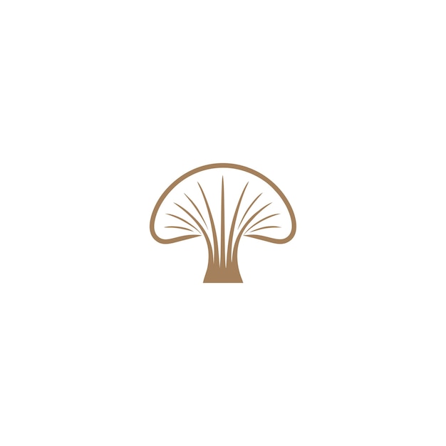 Oyster paddenstoel logo ontwerp voedselconsumptie paddenstok silhouet vector illustratie