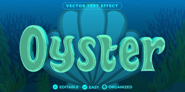 Oyster text effectполностью редактируемый текстовый эффект шрифта