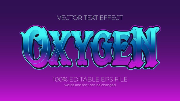 Oyygen text effect style eps editable text effect