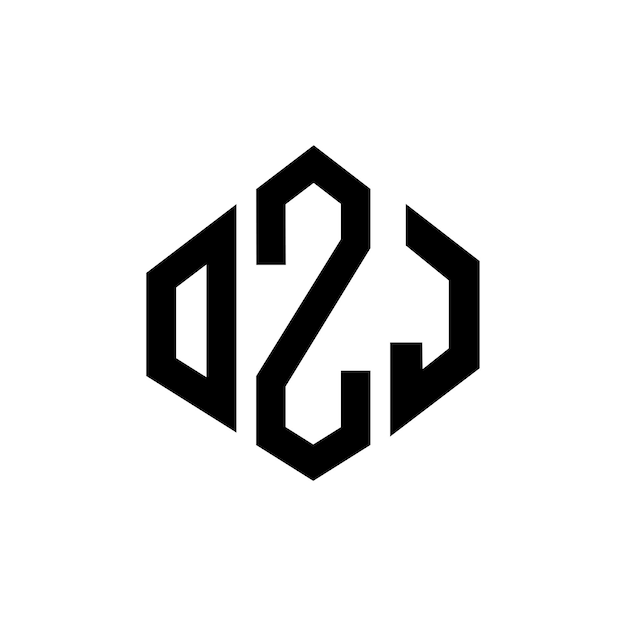 Вектор Дизайн логотипа с буквой ozj с формой многоугольника ozj дизайн логотипа в форме полигона и куба ozj шестиугольник векторный логотип шаблон белый и черный цвета ozj монограмма бизнес и логотип недвижимости