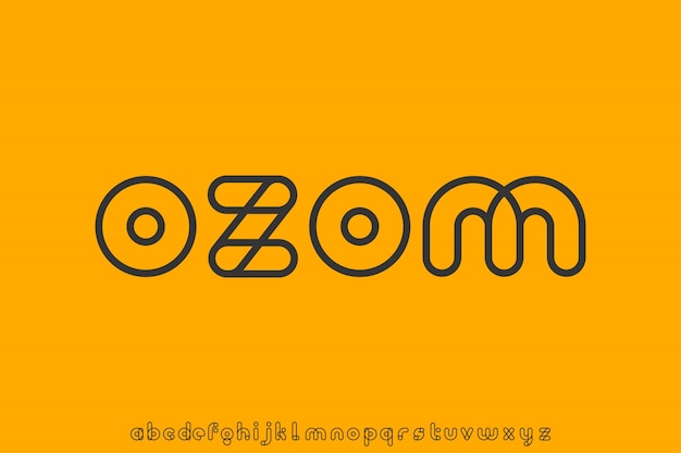 Ozom, leuk geometrisch modern soft line display font