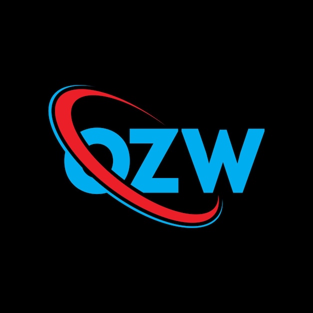 Vettore logo ozw ozw lettera ozw lettere logo design iniziali logo ozw collegato con cerchio e maiuscolo logo monogramma ozw tipografia per il business tecnologico e marchio immobiliare