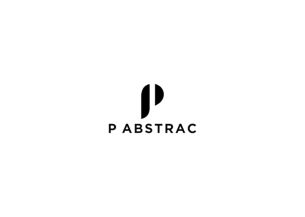 p abstract logo design vector illustration