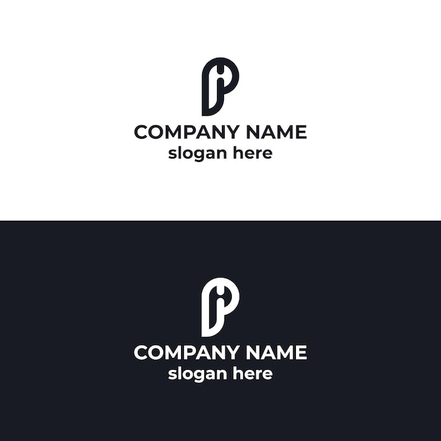 Вектор Дизайн логотипа буквы p и h