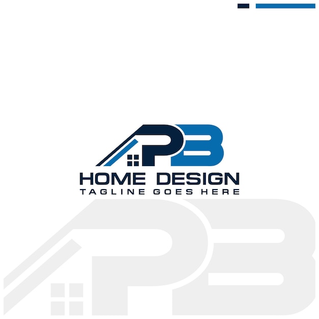 P B initial home or real estate logo vector design