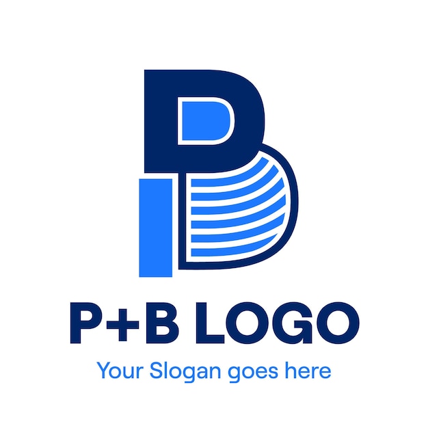 p and b letters logo design