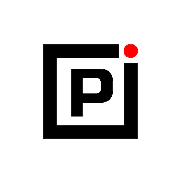 P company logo P with red dot P initial letters monogram