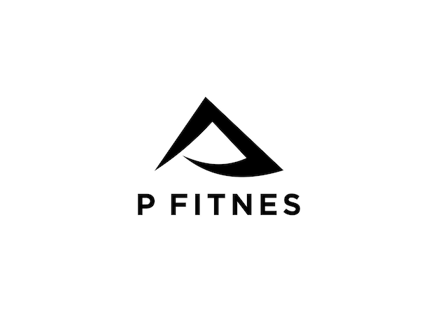 Vector p fitness logo design vector illustration