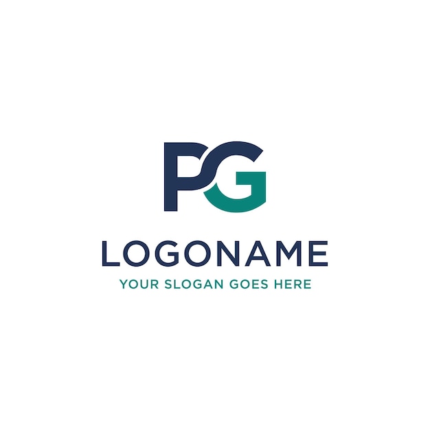 Icona del logo della lettera p e g infinito modello vettoriale dell'icona del logo della lettera pg su sfondo bianco