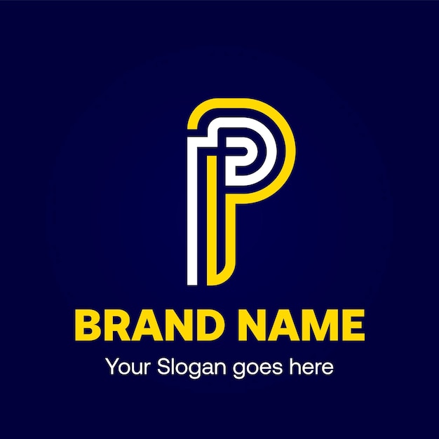 p golden logo design