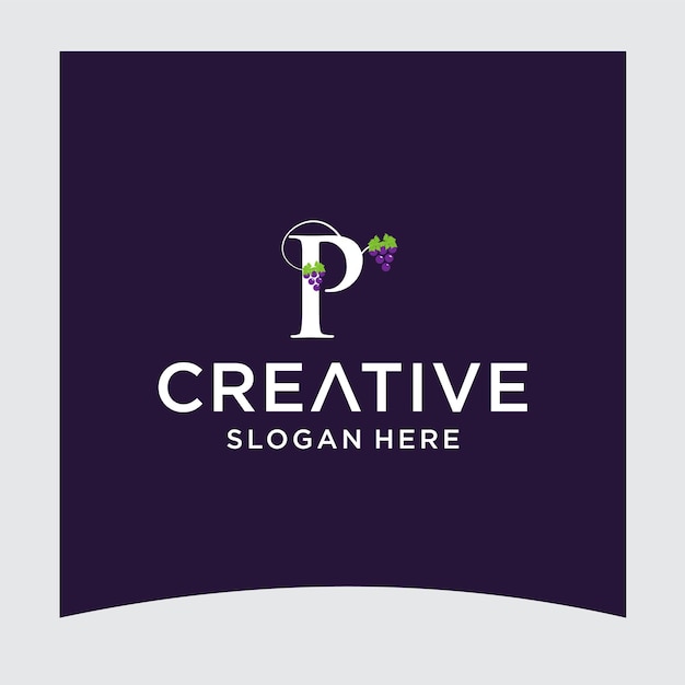 P grape logo design