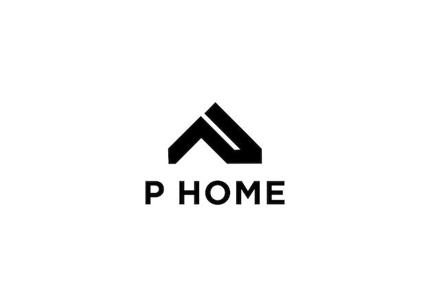 P huis logo ontwerp vectorillustratie