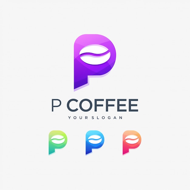 P koffie logo drinken lettertype