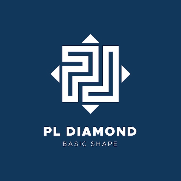 Vector p and l monogram star logo