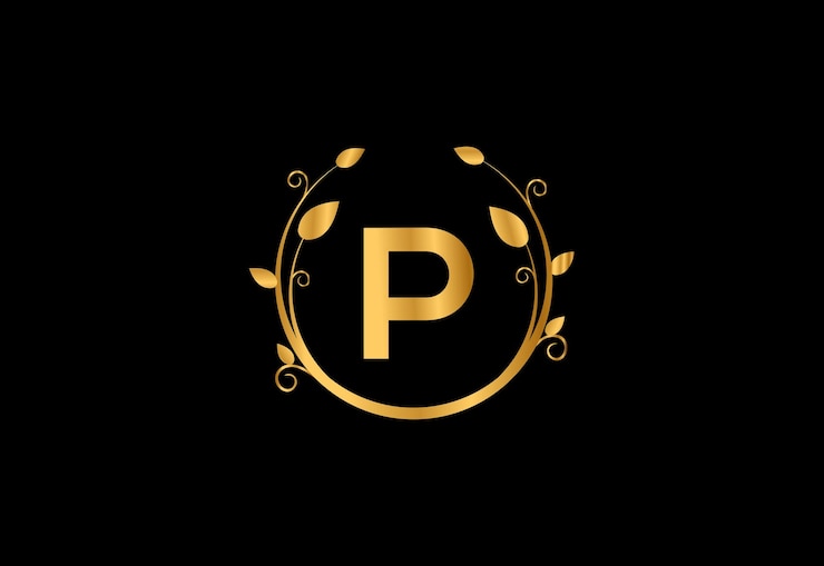 वेक्टर p latter logo design with nature beauty premium vector