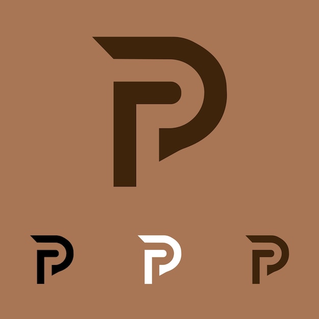 Вектор Дизайн логотипа p letter branding