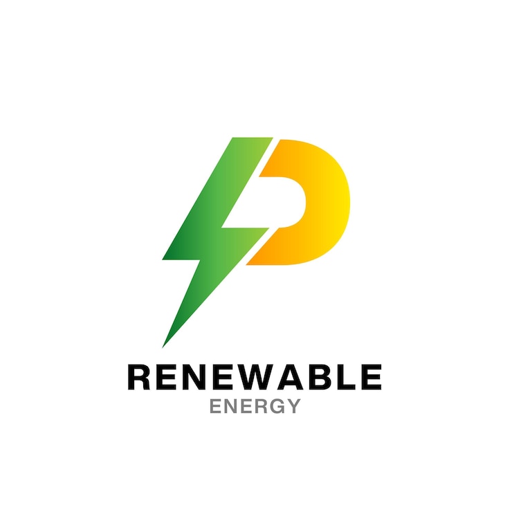 P-letter elektrische letter logo ontwerp sjabloon