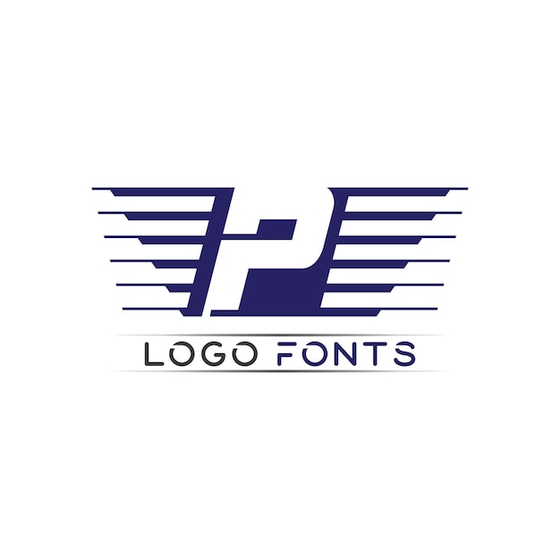 P letter and font logo P design vector business identity company