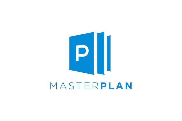 P lettera iniziale logo design moderno semplice minimalista business tecnologia master plan icona simbolo