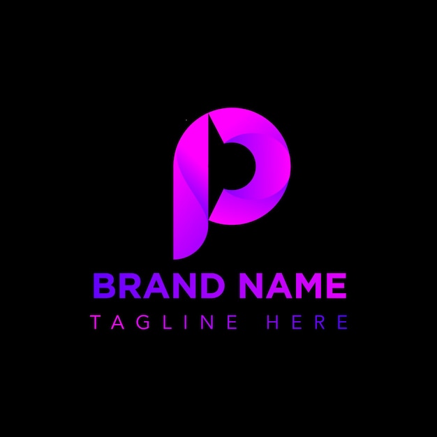 P letter logo P modern logo P verloop logo abstract logo Minimale log
