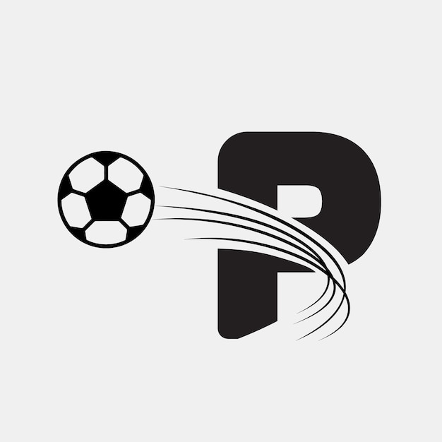 Vector p letter logo voetbal logo sport logo ontwerp sjabloon vector