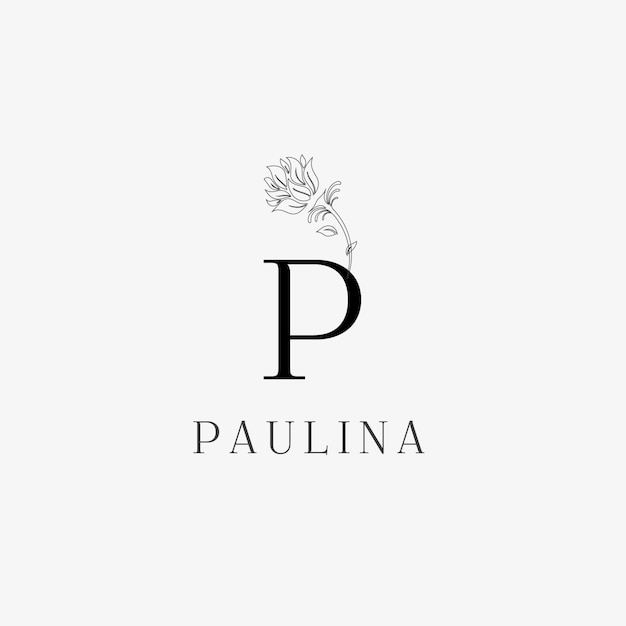 P Letter Logo with creative Floral concept for company business beauty real estate Premium Vector