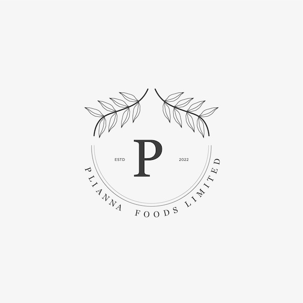 P Letter Logo with creative Floral concept for company business beauty real estate Premium Vector