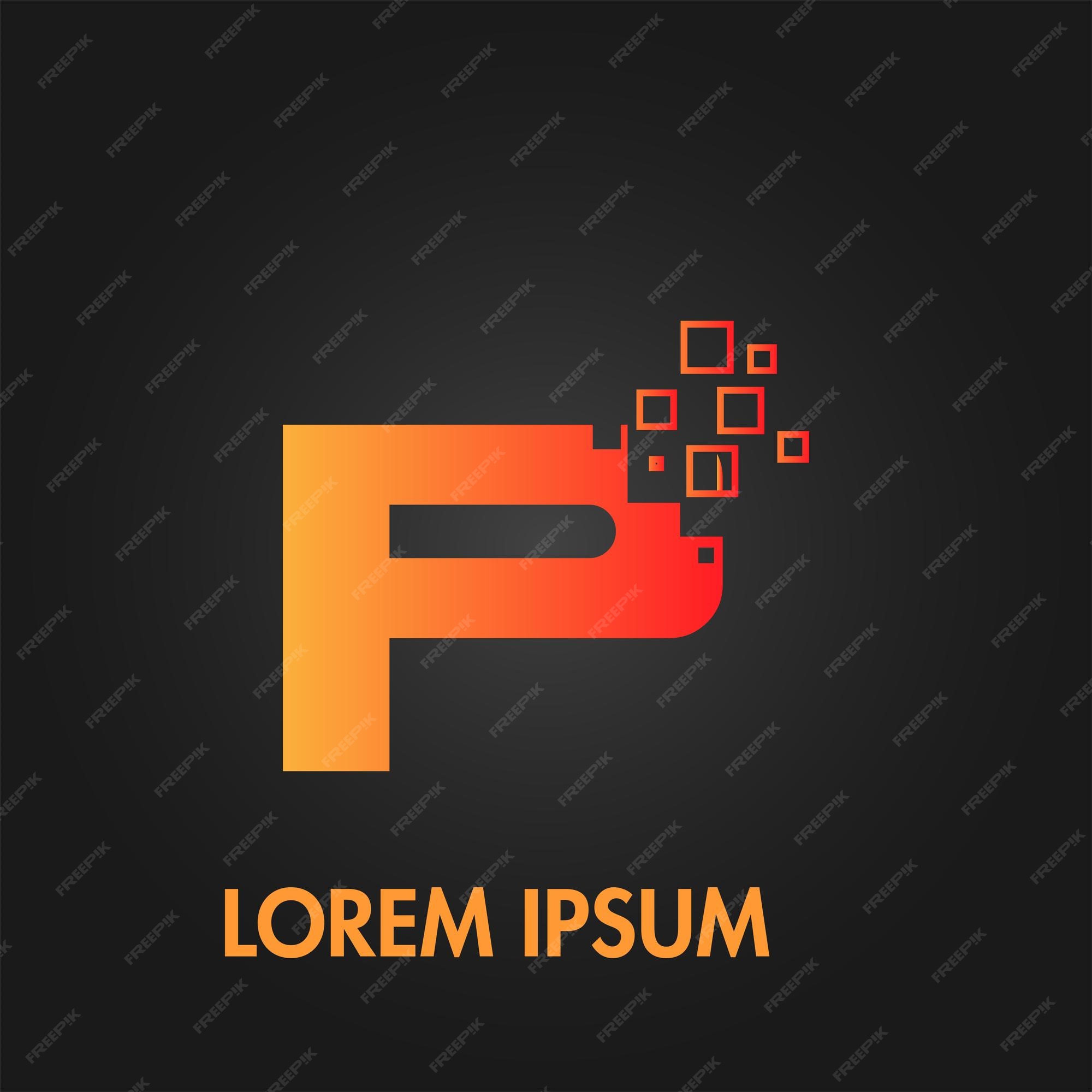 Premium Vector P Letter Pixel Flow Initial Logo premium-vector-letter-p-shape-logo