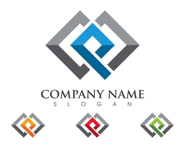 P letter property logo template