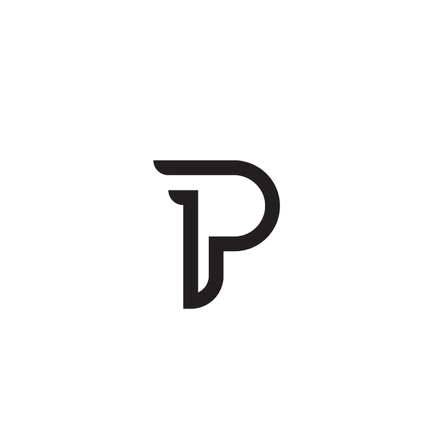 P letter vector alphabet logp icon design