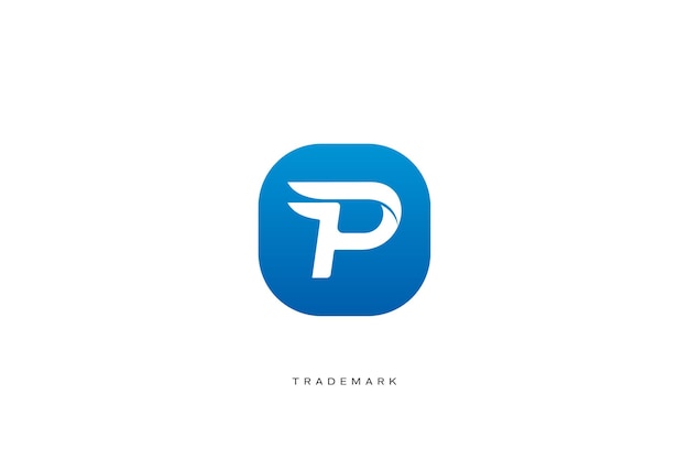 Вектор p буква вектор товарный знак логотип бренда