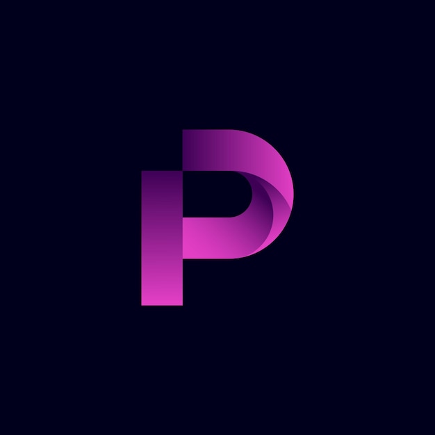 P lettermark pictogram logo ontwerp