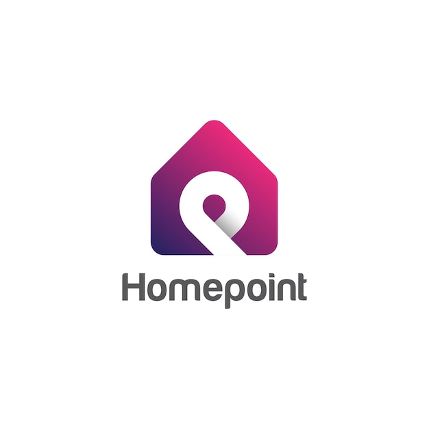 P Letterteken met het logo-ontwerp van het Home-pictogram