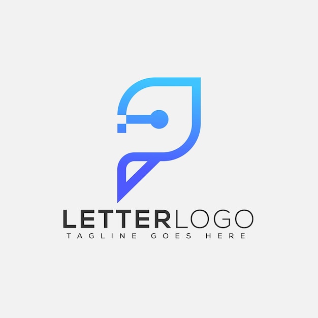 P ロゴ デザイン テンプレート ベクトル グラフィック ブランド要素