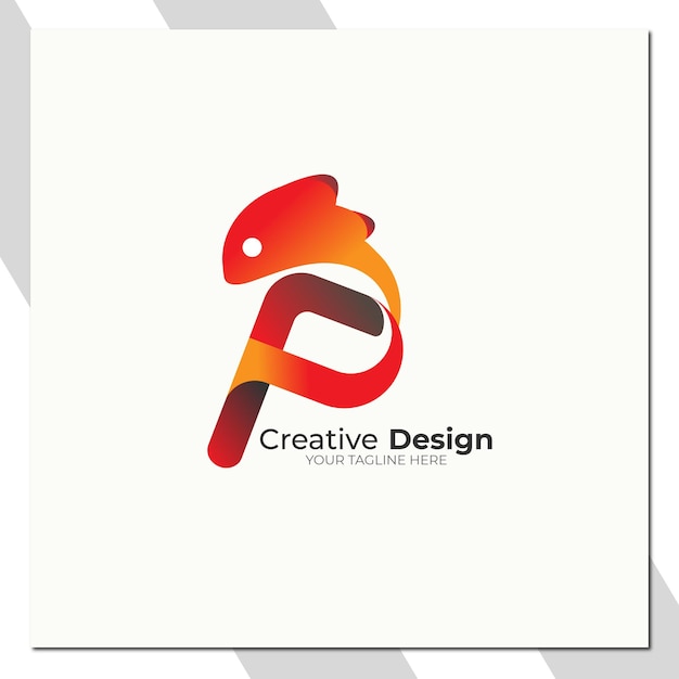 p logo modern logo o template